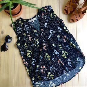 Loft Floral and Polka Dot Tank